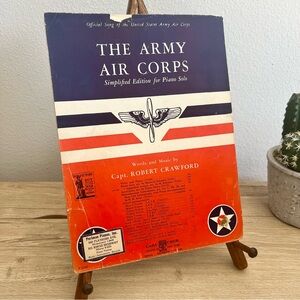1942 Army Air Corps Simplified Piano Solo Sheet Music Robert Crawford WWII